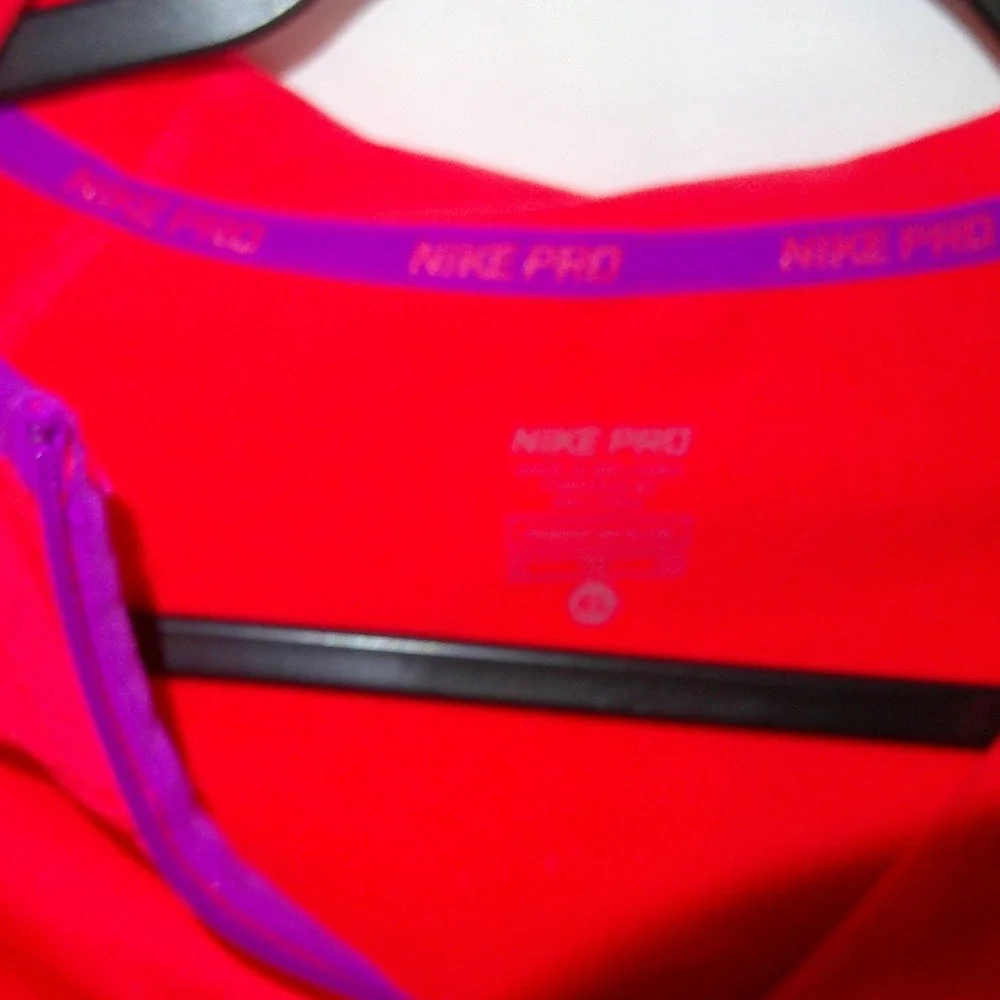 Nike Pro Kids Pullover Hoodie Top Athletic Activewear Orange‎ Purple